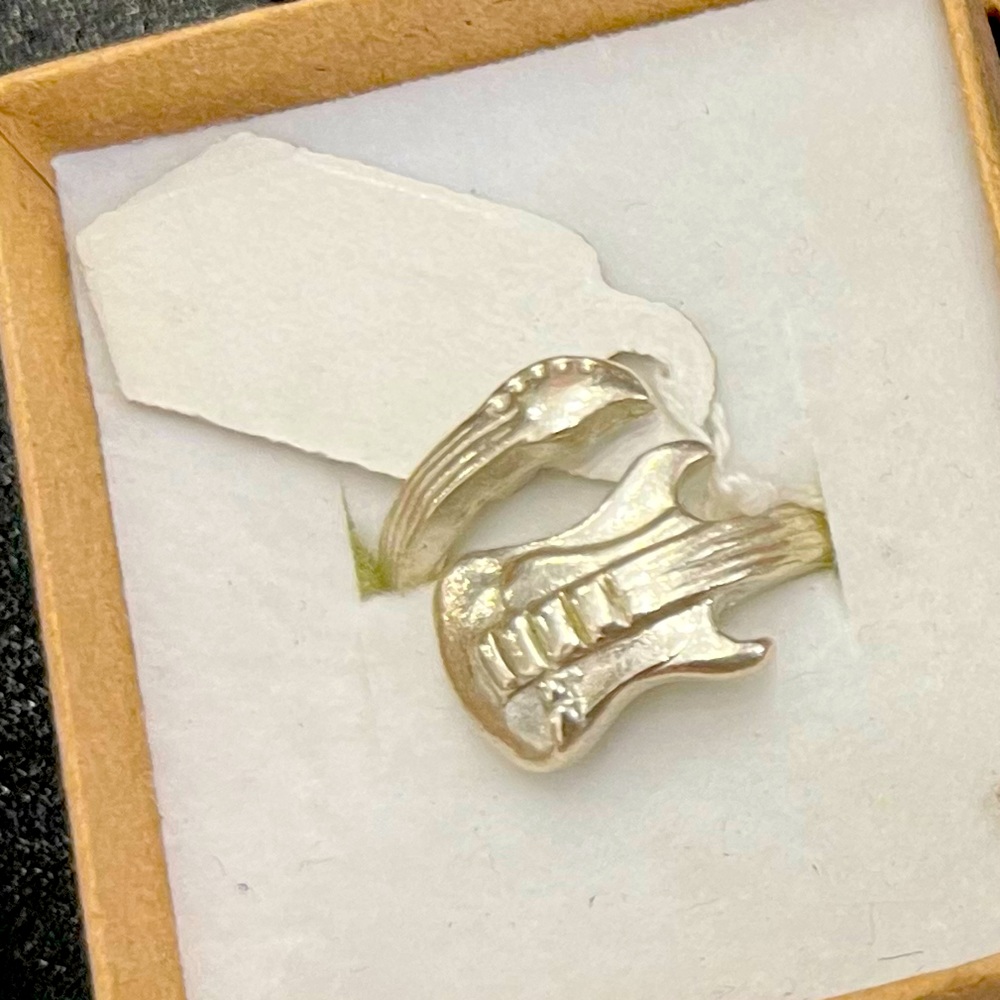 Sterling silver guitar ring